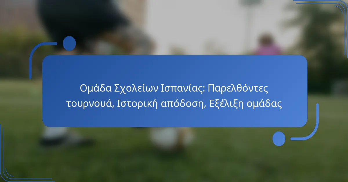 Ομάδα Σχολείων Ισπανίας: Παρελθόντες τουρνουά, Ιστορική απόδοση, Εξέλιξη ομάδας