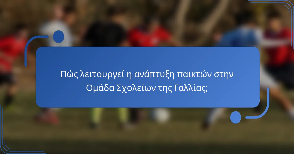 Πώς λειτουργεί η ανάπτυξη παικτών στην Ομάδα Σχολείων της Γαλλίας;